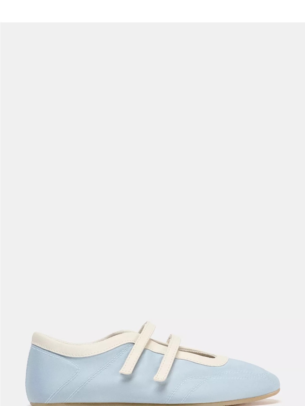 Zara Women’s Cream-Trim Light Blue Ballet Flats 8